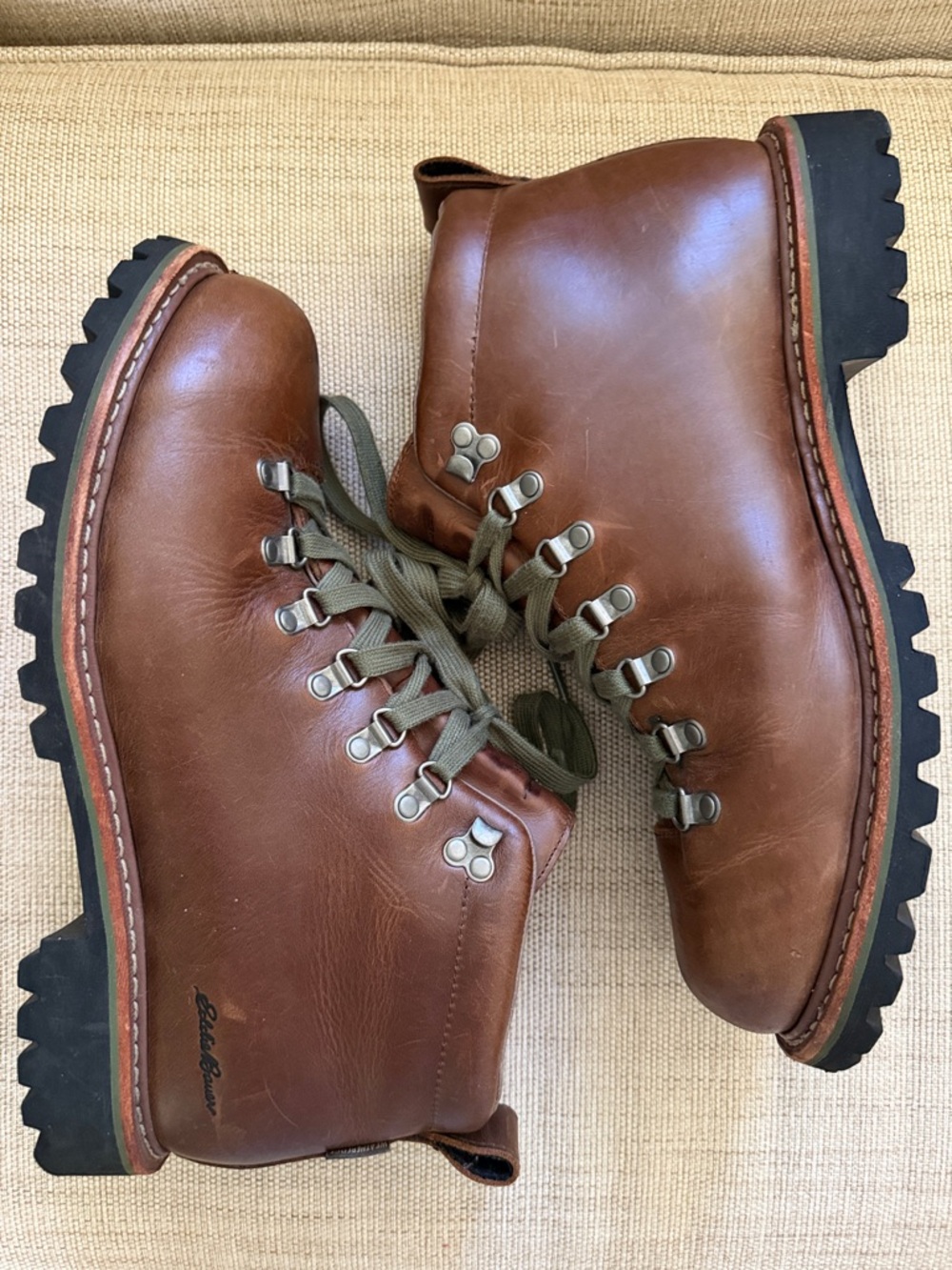 Eddie Bauer K Series Rugged Waterproof Leather Hiking Boots Vibram Sole Classic - Picture 7 of 16